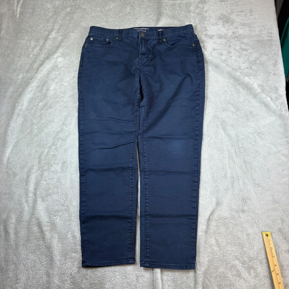 Banana Republic Jeans Mens 35x30 (Fits 35x28) Travel Jean Athletic Fit Navy Blue